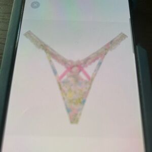 NWT For Love & Lemons Glitter Garden Thong Size Small Panties